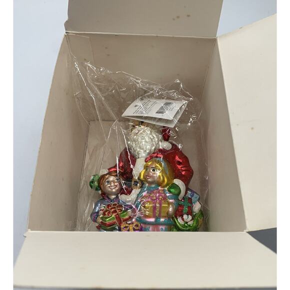 Vtg Radko Exclusive Design Christmas Ornament "SANTA'S VISIT" OG Box Hang Tag - Picture 9 of 9